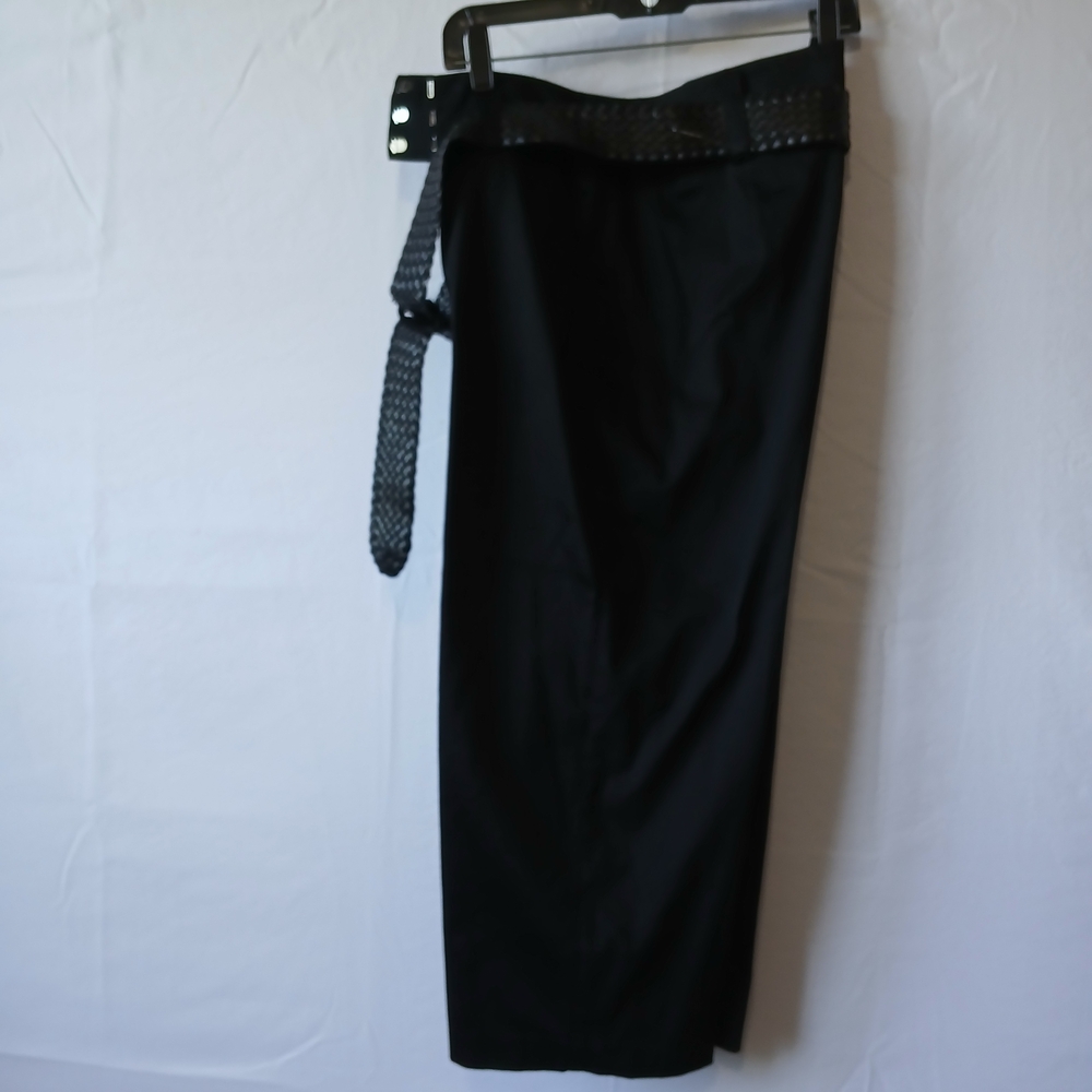 AB Studio Black Capris with Belt NWOT sz 14‎ Dressy Travel Career Fall Office